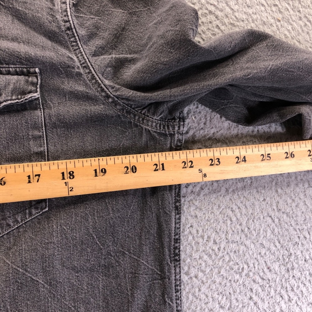 Levis Shirt Mens Large Charcoal Denim Pearl Snap Western Rodeo Long Sleeve - Picture 8 of 11